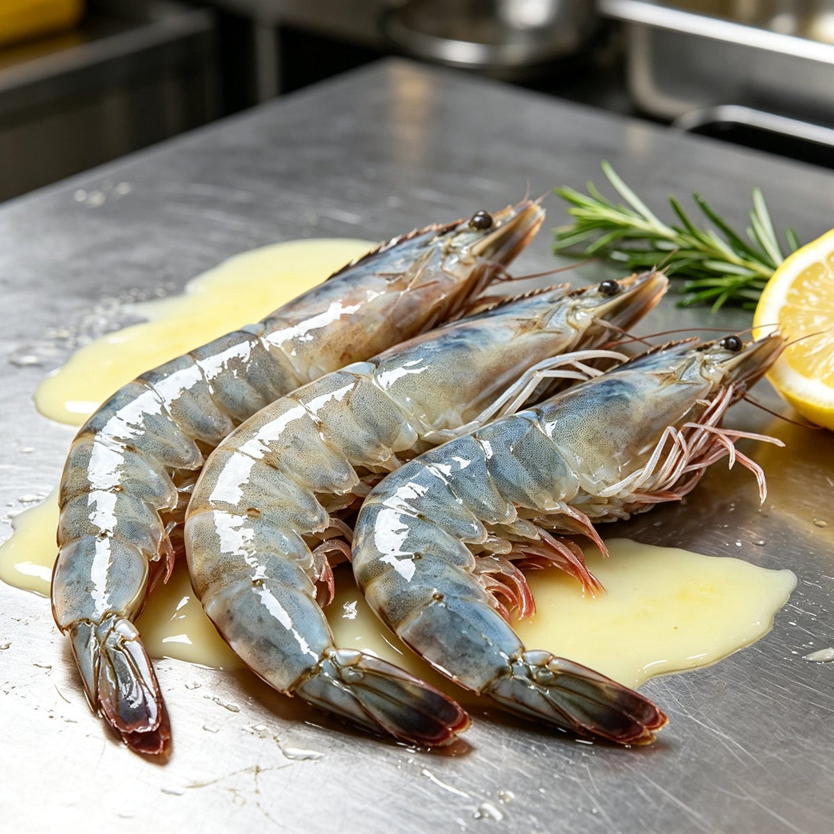 Whole Raw Blue Grey Prawns